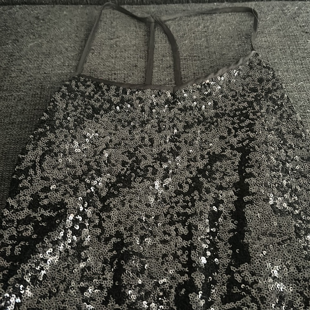 Solemio Black Mini Sequin Dress Small - Picture 3 of 5